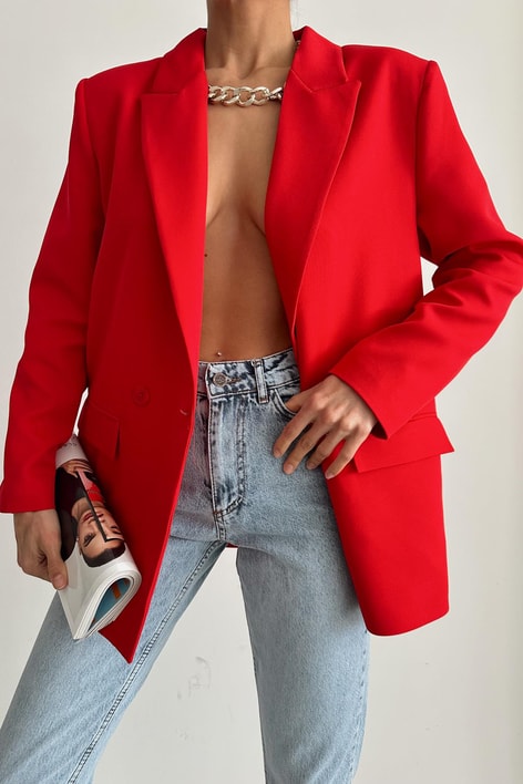 Oversize Blazer Ceket Kırmızı