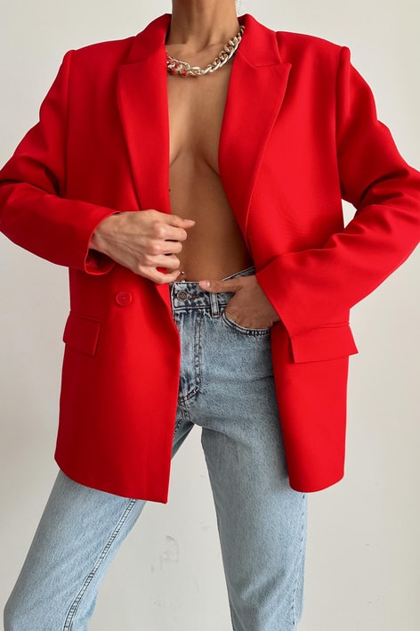 Oversize Blazer Ceket Kırmızı
