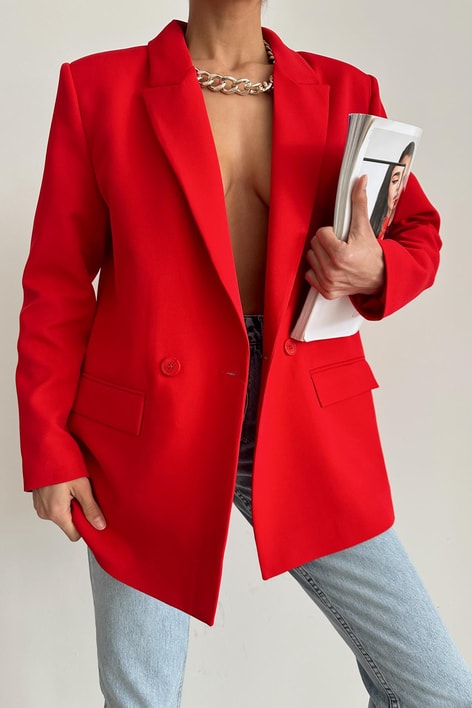 Oversize Blazer Ceket Kırmızı
