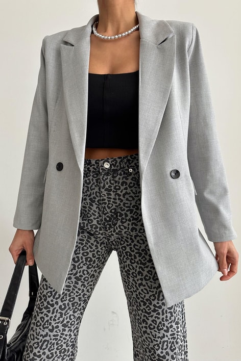 Oversize Ceket Gri