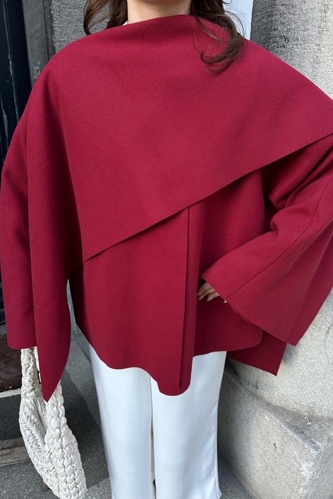 Shıl Şal Yaka Ceket Bordo
