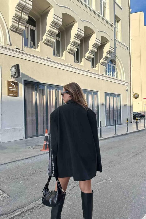 Tasarım Black Blazer Ceket Siyah