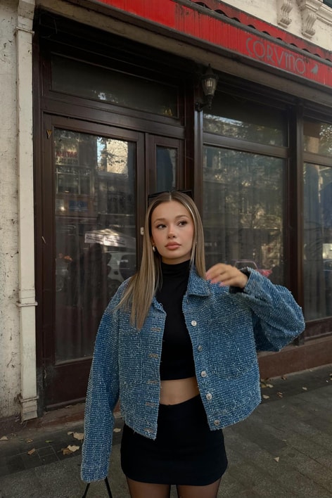 Tasarım Denim Ceket Lacivert