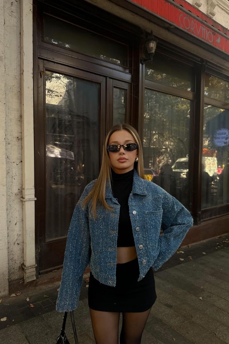 Tasarım Denim Ceket Lacivert