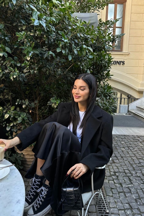 Trend Kaşe Blazer Ceket Siyah