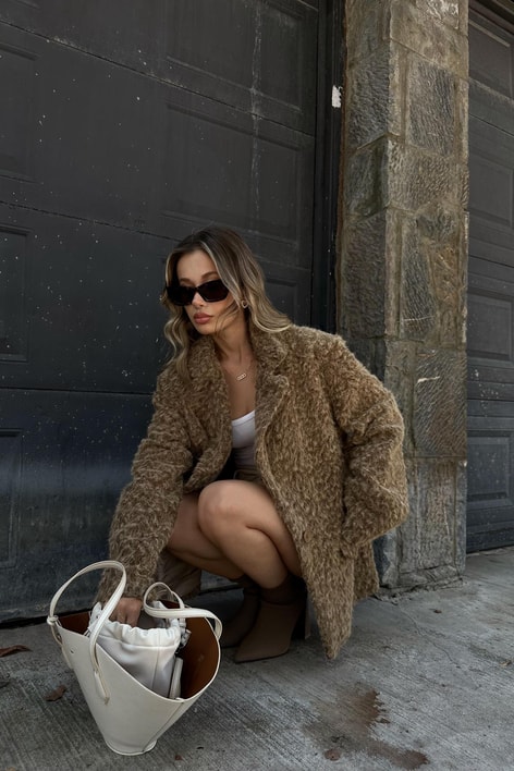 Yün Oversize Blazer Ceket Camel