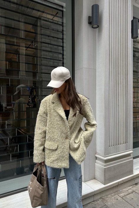Yün Oversize Blazer Ceket Mint