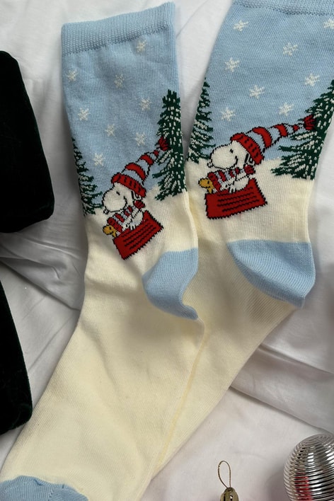 Yılbaşı Snoopy Çorap Çok Renkli