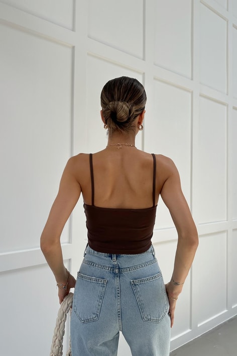 İp Askılı Basic Bra Kahve