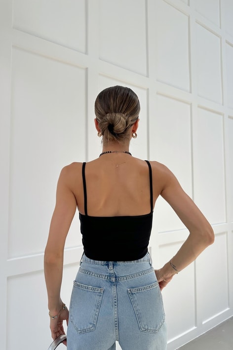 İp Askılı Basic Bra Siyah