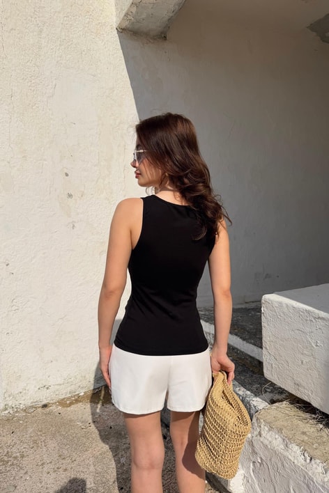 Kalın Askılı Basic İnce Atlet Siyah