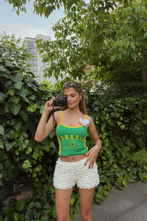 Lisanslı Crop Forma Brazil Yeşil