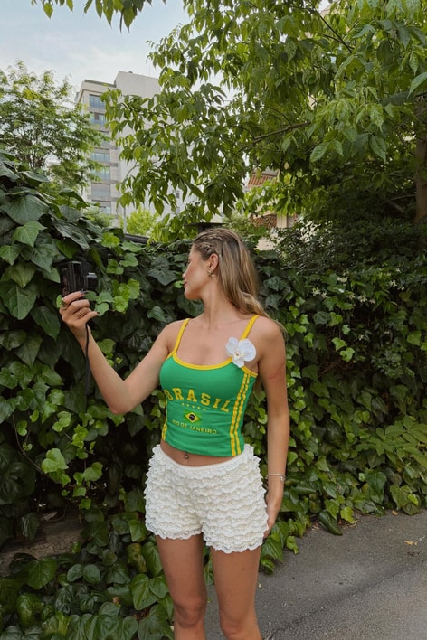 Lisanslı Crop Forma Brazil Yeşil