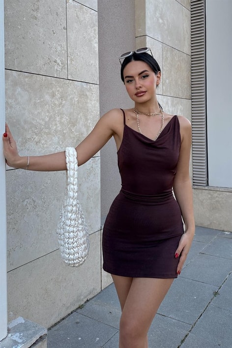 Askılı Florence Elbise Kahve