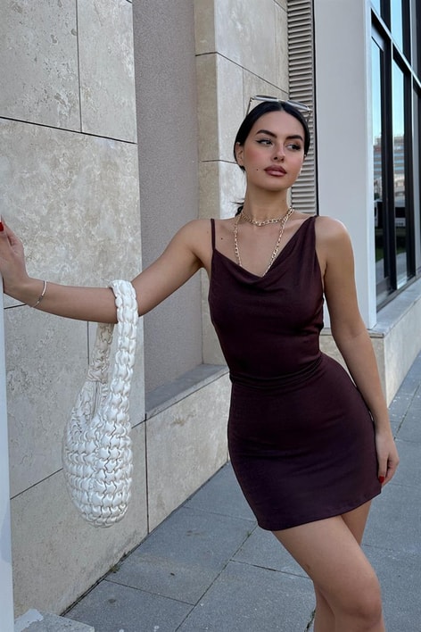 Askılı Florence Elbise Kahve