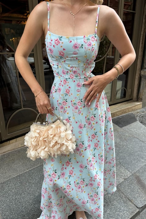 Askılı Jessica Elbise Mavi