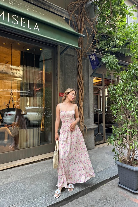 Askılı Jessica Elbise Taş
