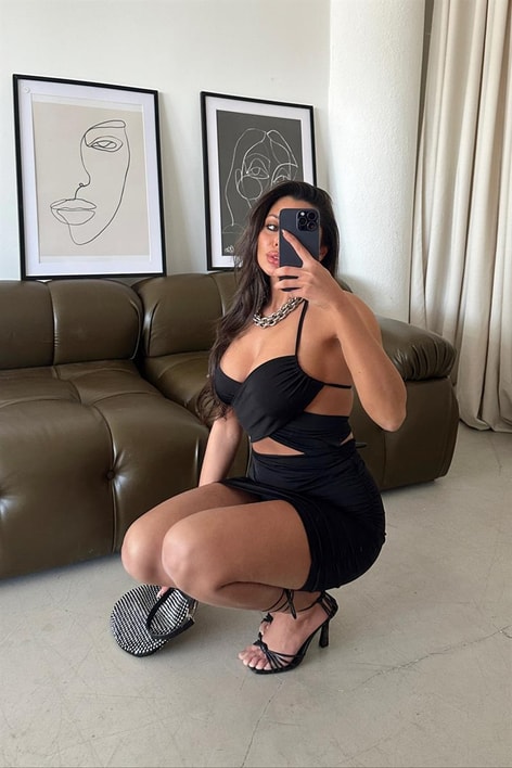 Bel Dekolteli Lyanna Elbise Siyah