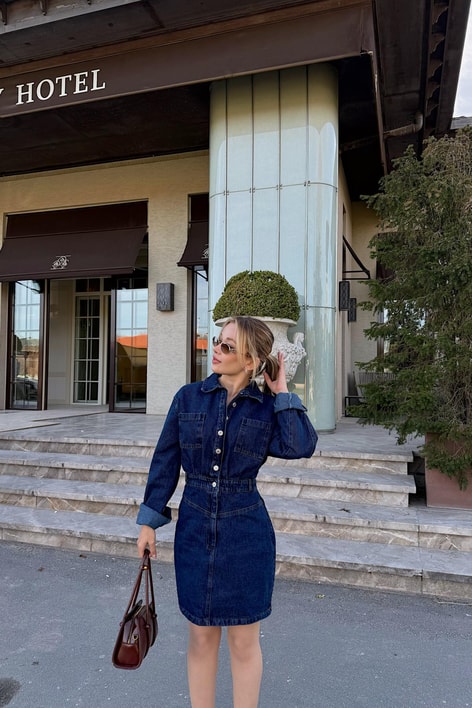 Denim Kısa Ebise Lacivert