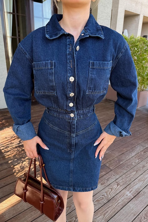 Denim Kısa Ebise Lacivert
