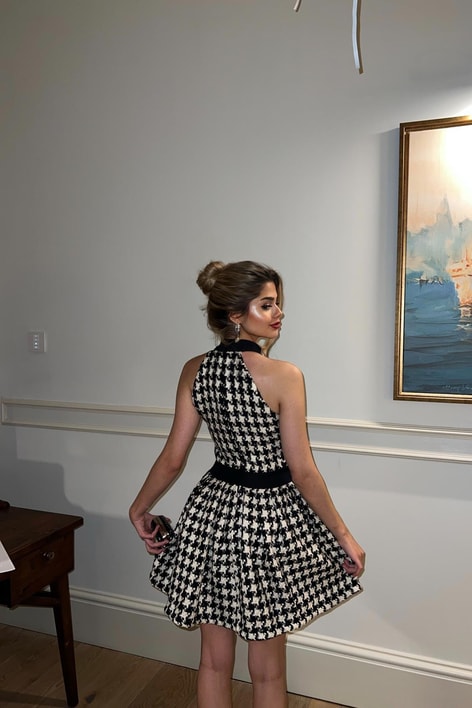 Elegant Tüvit Elbise Siyah