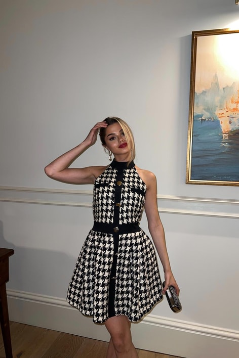 Elegant Tüvit Elbise Siyah