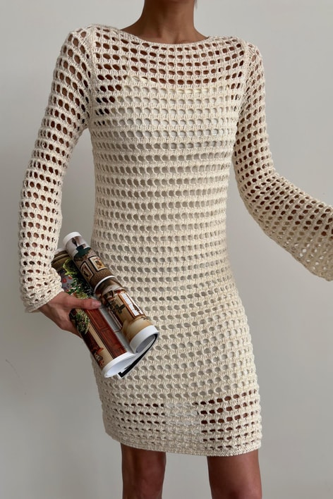 İç Astarlı Darlin Elbise Ekru