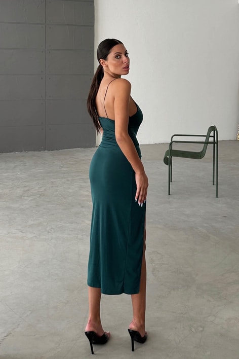 İp Askı Hera Elbise Zümrüt Yeşili