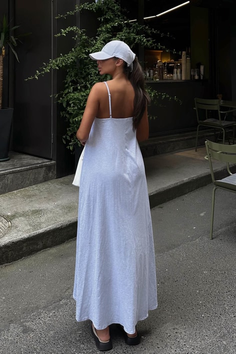 İp Askılı Elvis Elbise Gri