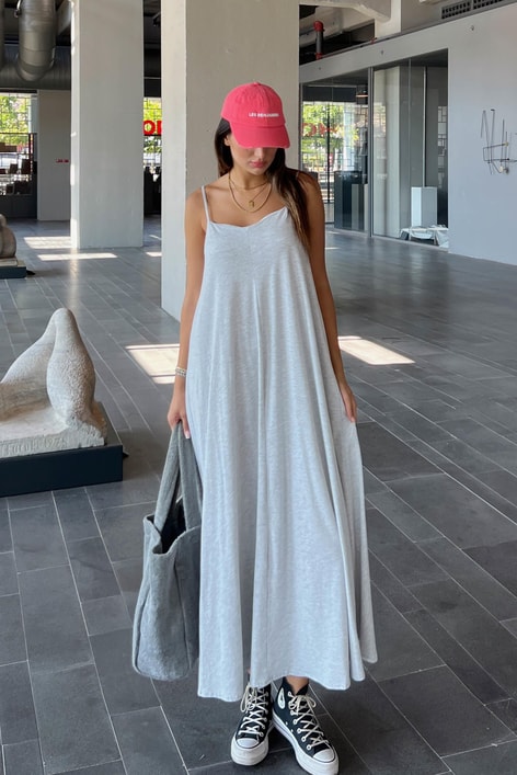 İp Askılı Elvis Elbise Gri