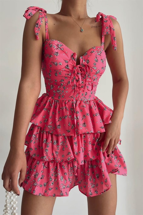 Kat Kat Çıtır Elbise Pembe