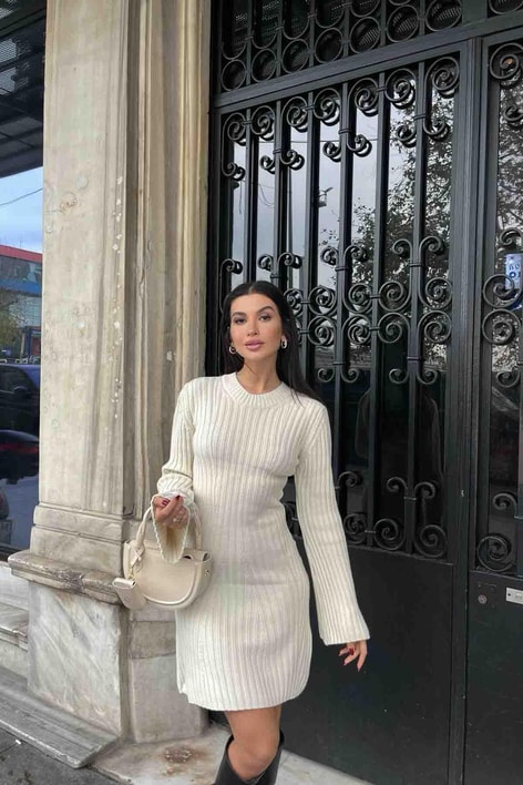 Knıtwear Triko Elbise Taş