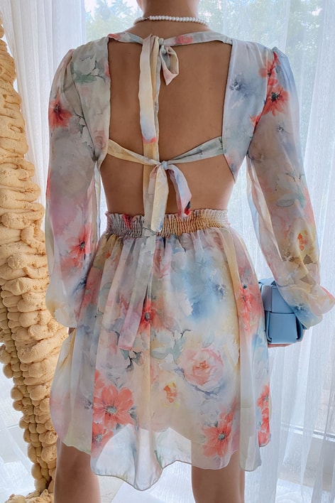 Mariposa Watercolor Elbise Sarı