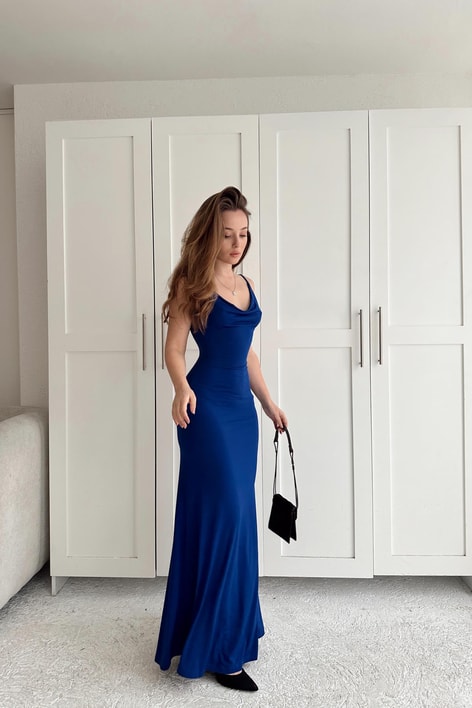 Lui Basic Elbise Saks Mavisi