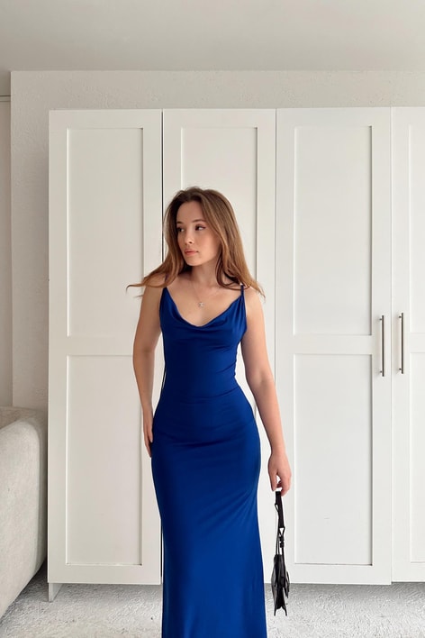 Lui Basic Elbise Saks Mavisi