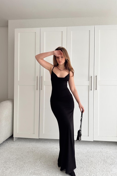 Lui Basic Elbise Siyah