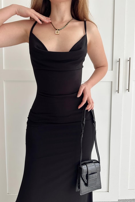 Lui Basic Elbise Siyah