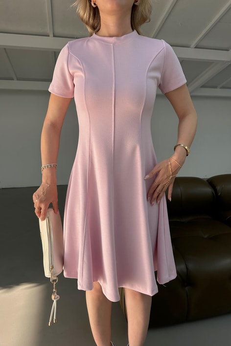 Modal Kısa Elbise Pembe