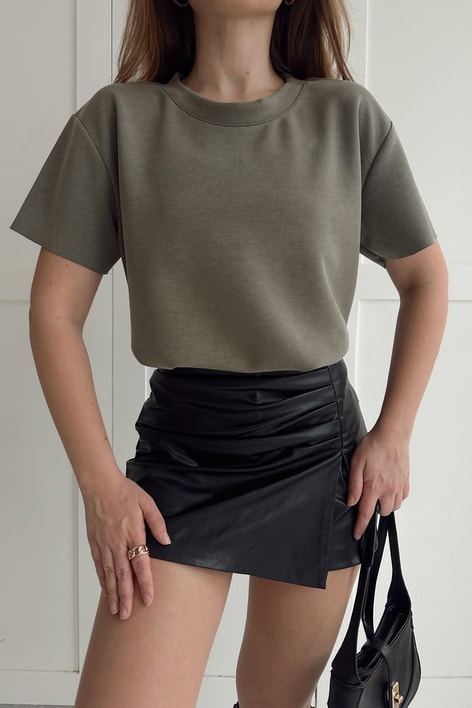 Modal Lazer Kesim Tshirt Haki