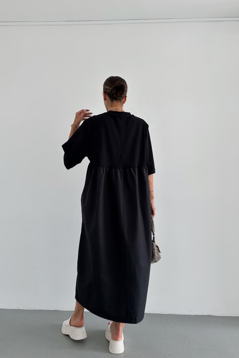 Oversize Kloş Elbise Siyah