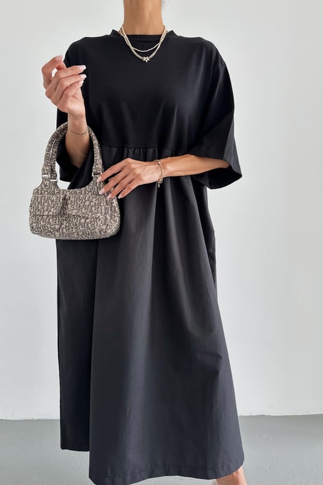 Oversize Kloş Elbise Siyah