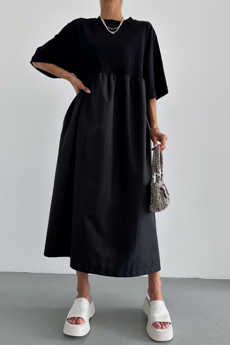 Oversize Kloş Elbise Siyah
