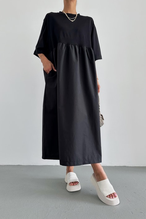 Oversize Kloş Elbise Siyah