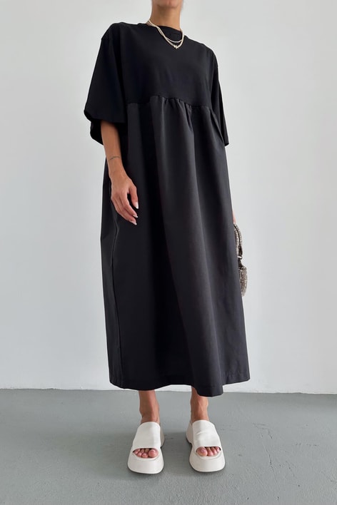 Oversize Kloş Elbise Siyah