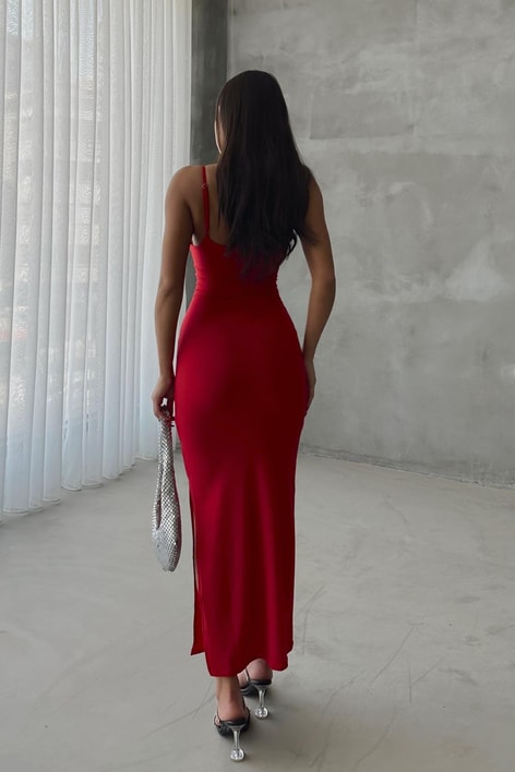 Skims Uzun Elbise Kırmızı