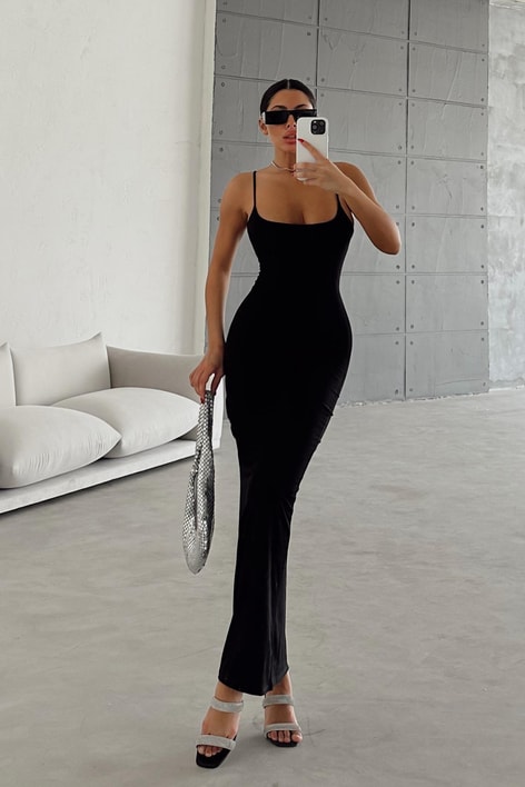 Skims Uzun Elbise Siyah