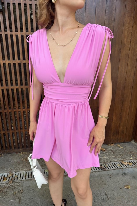 Şortlu Sandy Elbise Pembe