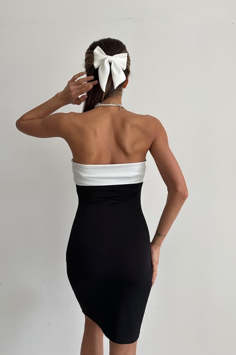 Straplez Sandy Elbise Beyaz