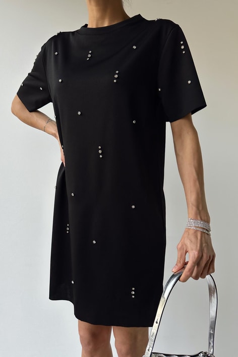 Taşlı Elbise Siyah