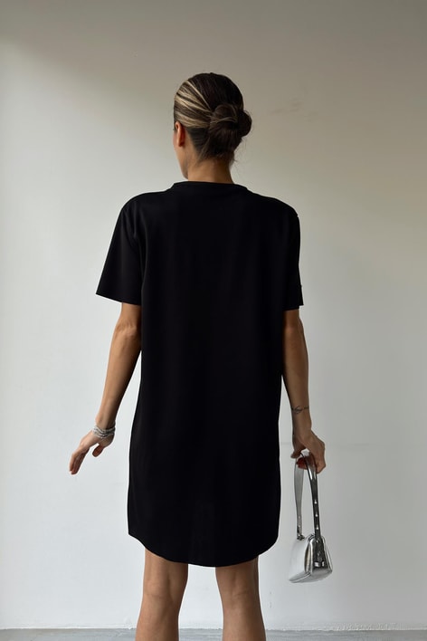 Taşlı Elbise Siyah